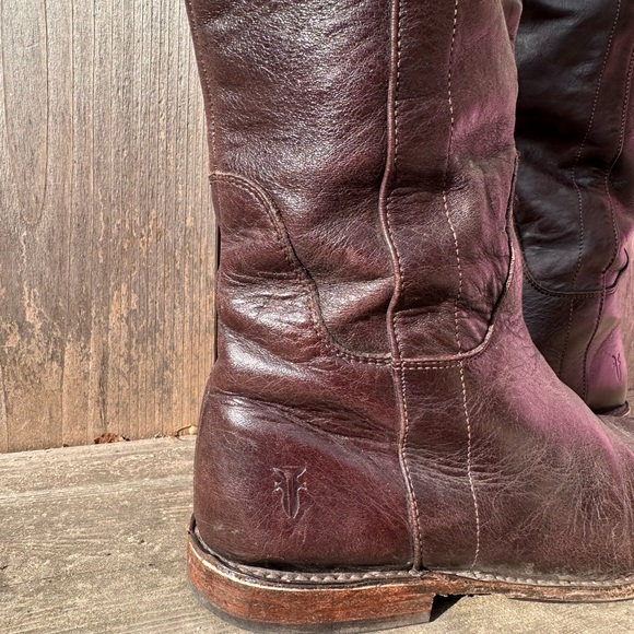 ✨SALE✨ Frye Paige Tall Riding Boots Brown Leather Women’s 6.5 B Pull-On - Picture 5 of 10